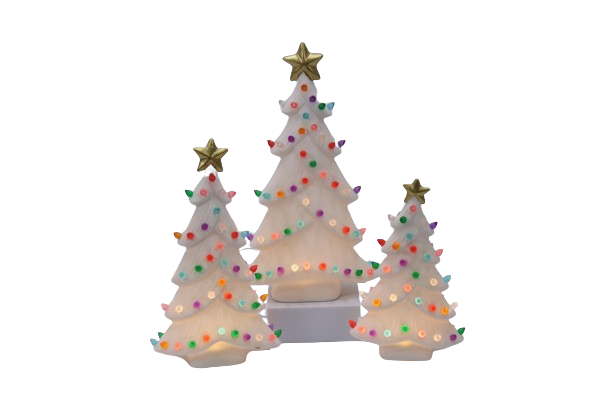 Creative Glow Xmas Trees with Multicolor Bulbs